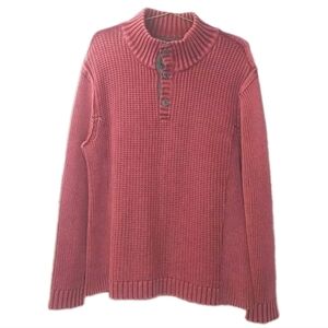 Carbon 2 Cobalt Thermal Sweater Men Large Heaveyweight Waffle Knit Rolled Neck